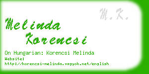 melinda korencsi business card